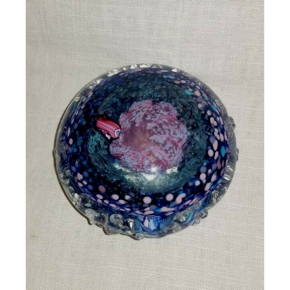 RARE Art Glass Paperweight Sea Anemone Urchins signed PETER PATTERSON 93‎